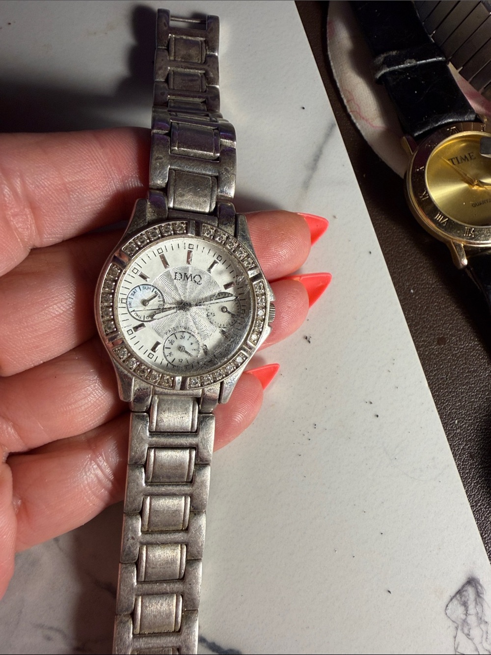 Women's Silver Crystal Accent Bracelet Watch